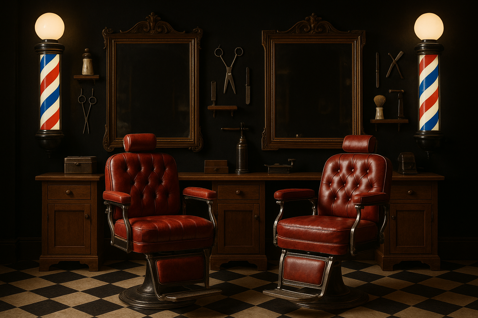 Black background for a barborshop